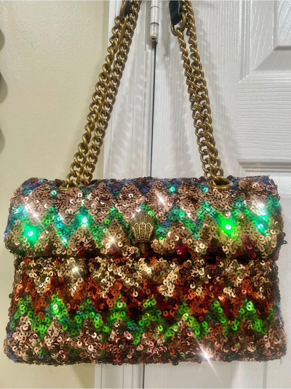 Kurt Geiger Kensington Multicolor Sequin Chain Crossbody Bag